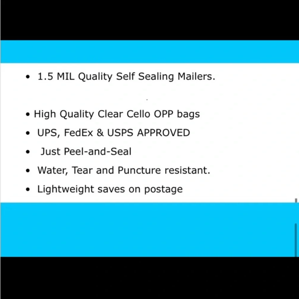 8x10”~25ct Clear Self Seal Poly Bags 📚🆕📚W/Free 25ct Thank You Stickers